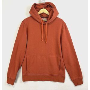 EVERLANE Hoodie Mens Medium Brick Orange Cotton Pullover Casual